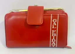 Vintage 'Gal Friday' Red Multi Pocket with Mirror Clutch/Wallet