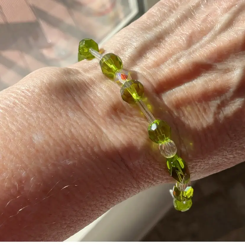 MANIC Crystal Bead Bracelet with Toggle Clasp Artisan Made 7β