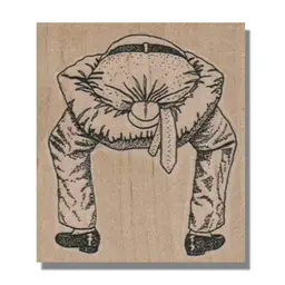Man With Head Up Butt Funny Rubber Stamp