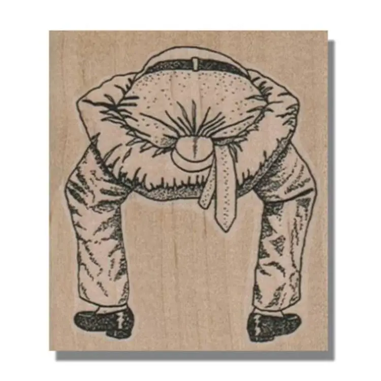 Man With Head Up Butt Funny Rubber Stamp