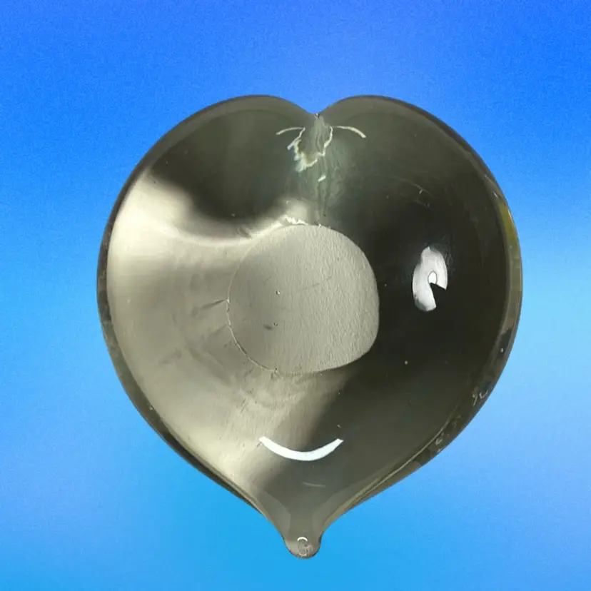 Clear Glass 3” Heart Paperweight Unsigned