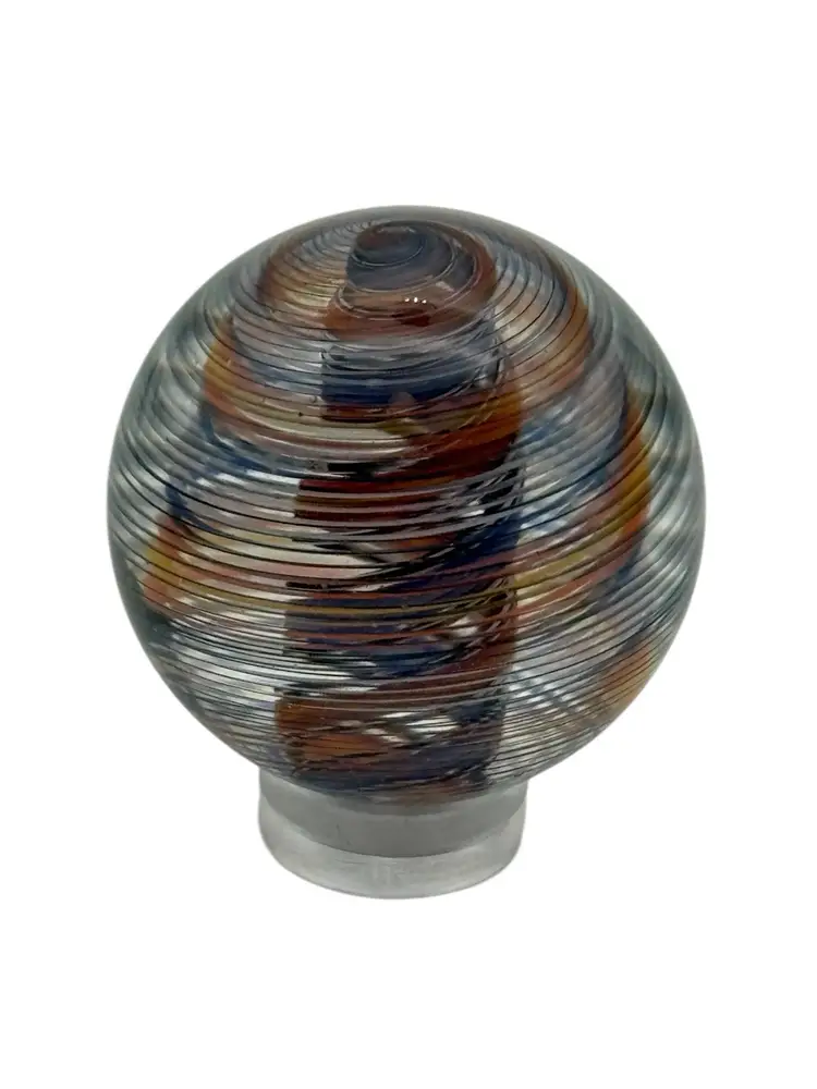 🧬Orange Purple White Art Glass DNA Marble 🧬 Unsigned