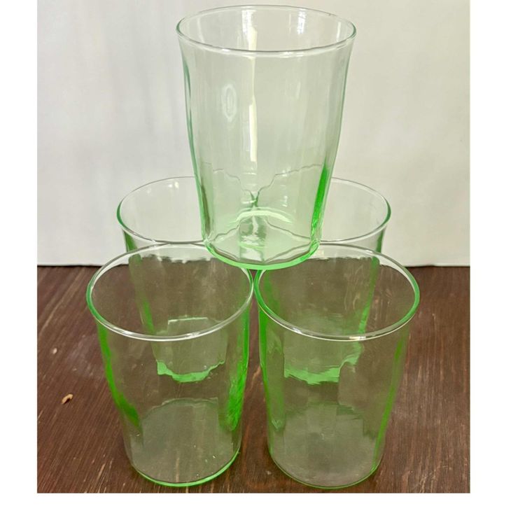 GLOWS! Vintage 1920’s-30’s Uranium Glasses Set of 5
4”
