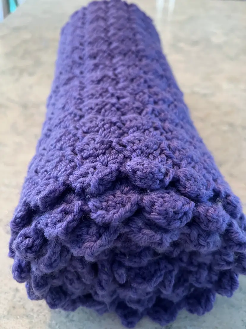 Vintage Hand Crocheted Baby Blanket or Lapghan