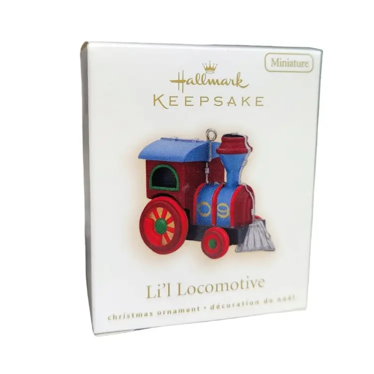 2009 Hallmark Lil Locomotive Miniature Tin Locomotive 1 Keepsake Ornament IOB QX9025