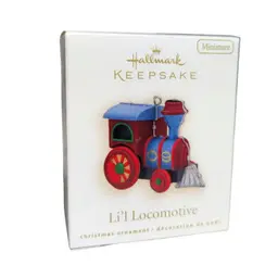 2009 Hallmark Lil Locomotive Miniature Tin Locomotive 1 Keepsake Ornament IOB QX9025