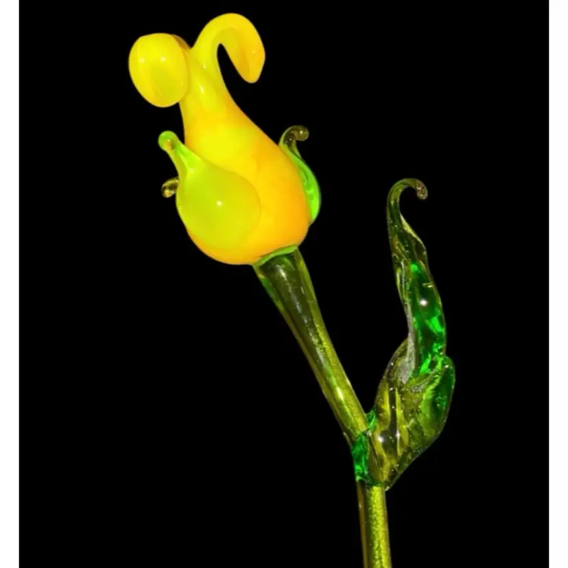 #16- Just In From Ukraine Large Hand Blown Glass Flower As Shown