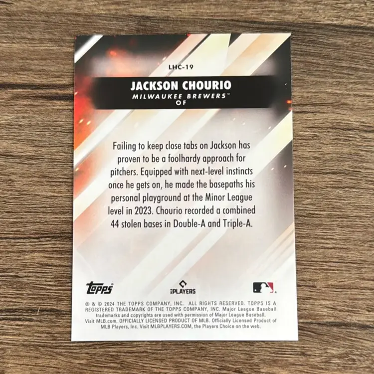 Jackson Chourio RC 2024 Topps Let Him Cook Milwaukee Brewers