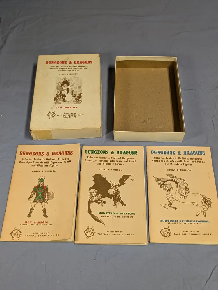 Original Dungeons & Dragons 3-Volume Set TSR White Box D&D
