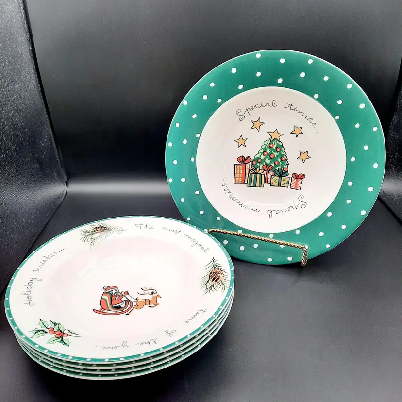 Mikasa Christmas Wish Serving Bowl & 4 Soup Salad Bowls