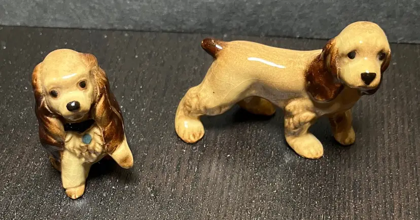 Pair of Vtg 1960's HAGEN RENAKER Cocker Spaniel Dogs Miniature Animal Figurines