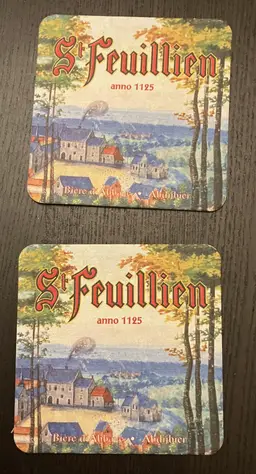 Vintage St. Feuillien Coasters Belgium Lot of 2