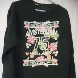 Black Floral Amsterdam Sweatshirt Size M
