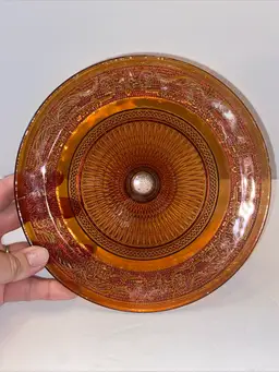 Vintage Tiara Amber Sandwich Glassware Stand