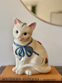 Vintage Lenox “Poppies on Blue” Cat Cookie Jar | Barnyard Collection
