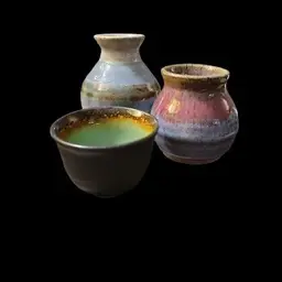 Sale! 3 Mini Artisan Pottery Vases Glazed Striking Hand Made 1 Signed Collection Pots