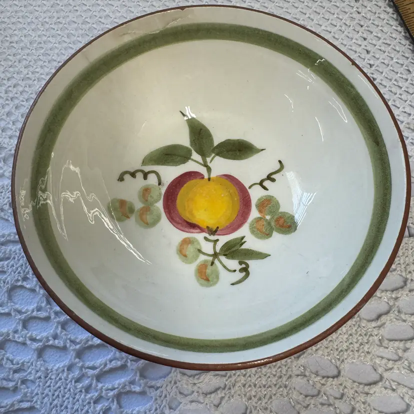 Vintage Stangl Pottery "Apple Delight" pattern cereal bowl. Call Out In Rim As Shown.