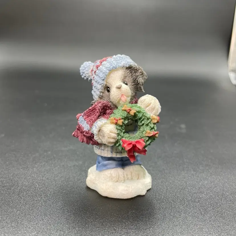 Enesco Mary Mary Had a Farm Christmas Is a Treat Dog Figurine #274097