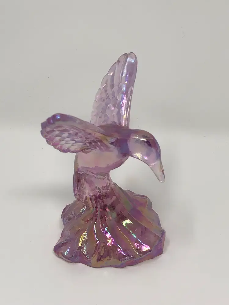 Fenton Pink Iridized 4” Hummingbird