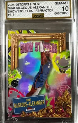 Shai Gilgeous-Alexander 2024 Topps Finest Showstoppers Refractor AGS 10