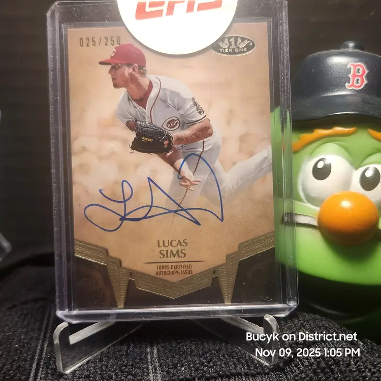 2019 Topps Tier One Auto - Lucas Sims Cincinnati Reds 25/250