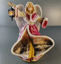 Thomas Kinkade Porcelain Angel Of Hope Winter Angels Of Light Chip Illuminated
