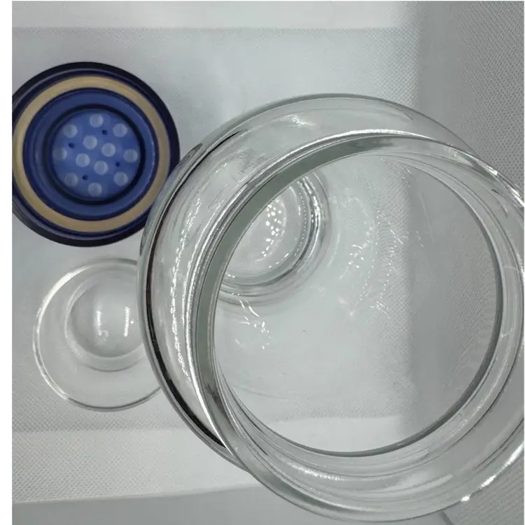 Vintage Glass Cocktail Shaker with Plastic Strainer And Lid!