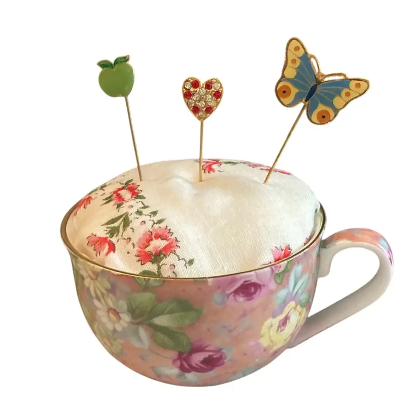 Bone China “ Formalities” Teacup Made In England Made Into A Hat Pin Holder