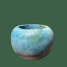 2.95” Blue Rnbw Globe Concrete Planter