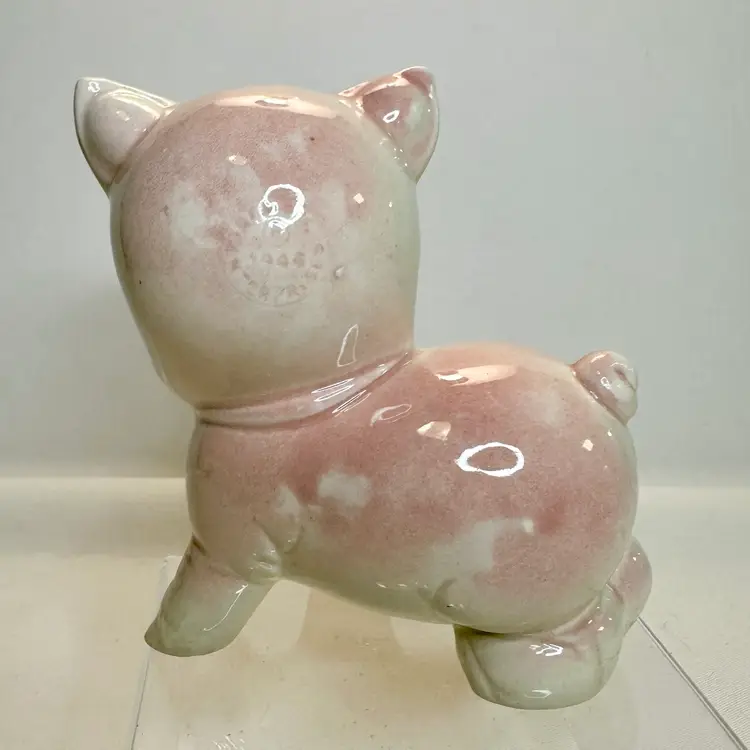 1945 Rempel Diamond Pottery Co. Pink "Chubby The Pig" Collectable Figurine VTG
