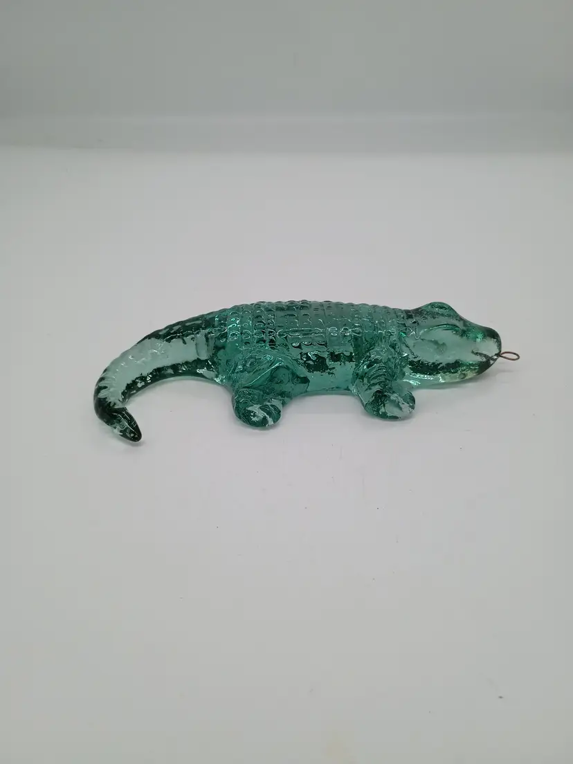 Recycled Glass Crocodile Alligator Hanging Suncatcher Ornament Figurine