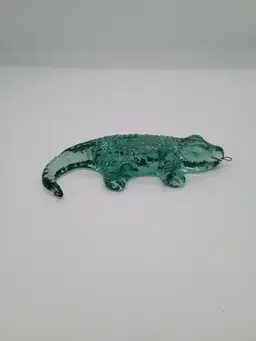 Recycled Glass Crocodile Alligator Hanging Suncatcher Ornament Figurine