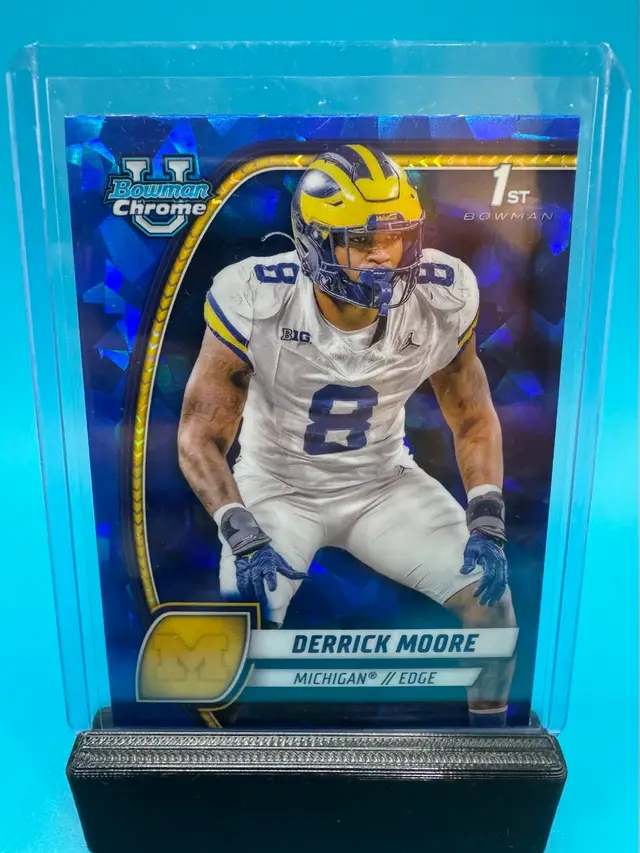 Derrick Moore 1st Bowman Chrome U Sapphire Michigan Wolverines