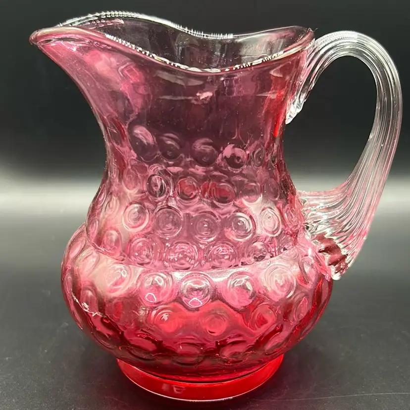Fenton Cranberry glass, pitcher