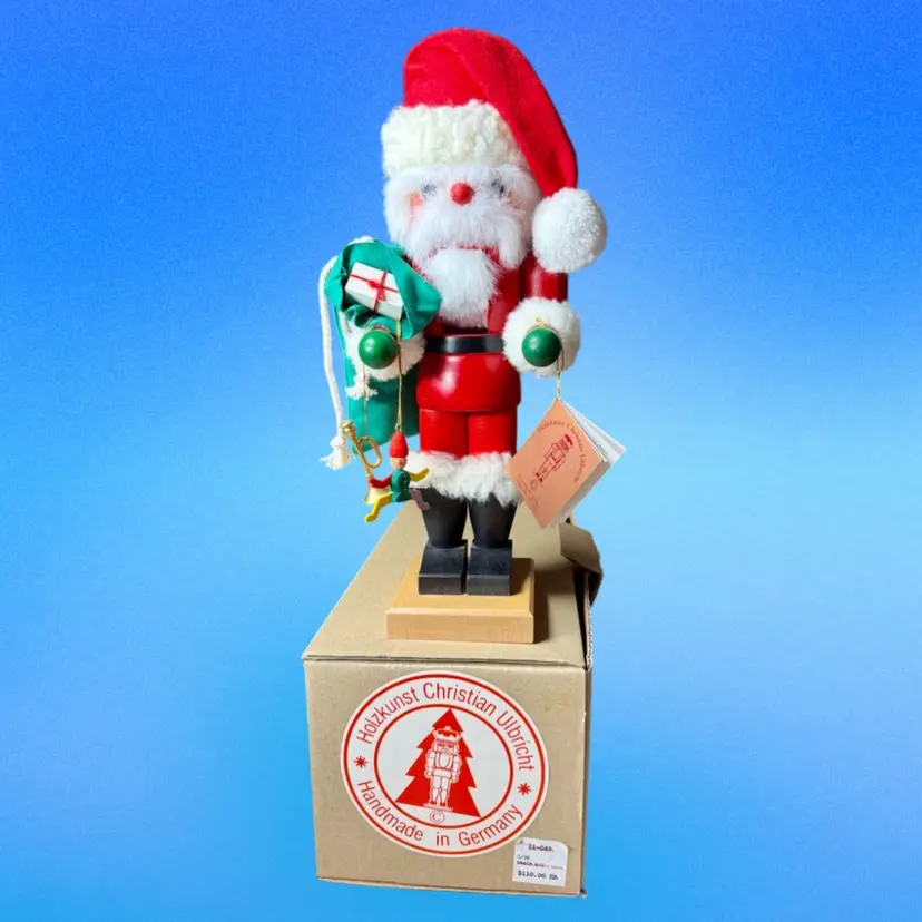 ‘94 Holzkunst Christian Ulbricht Nutcracker 11” Santa, SIGNED BY ULBRICHT w/ Box