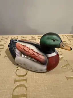 Hand Painted Porcelain Greenhead Duck Decoy Figurine