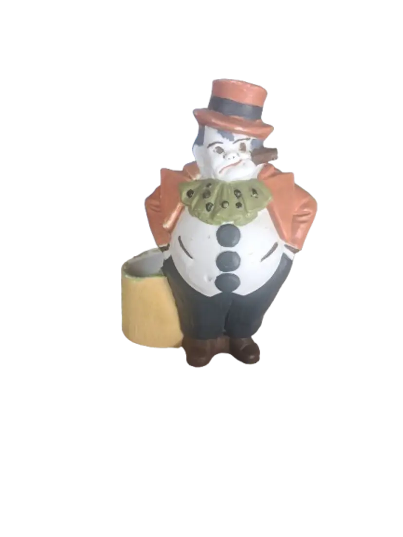 Fun and Kitschy Pipe Smoking Man, Match Striker or Toothpick Holder