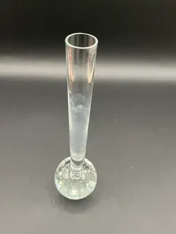 #41 Kosta Boda Sweden Clear Glass Bullicante Orb Bud Vase 8” 🫧