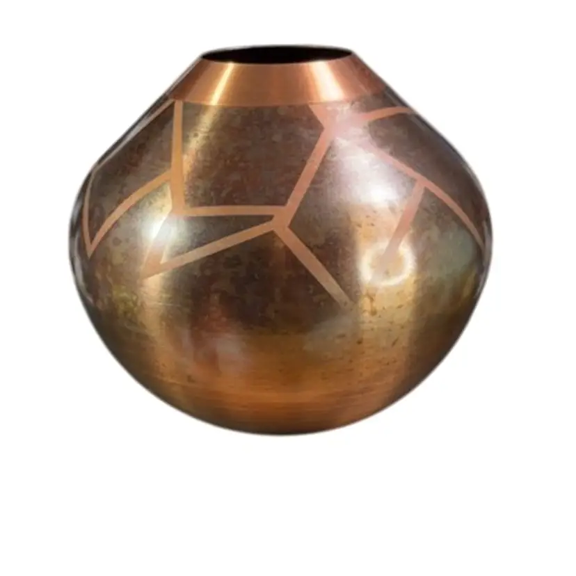 Signed Native American Style Copper Vase
