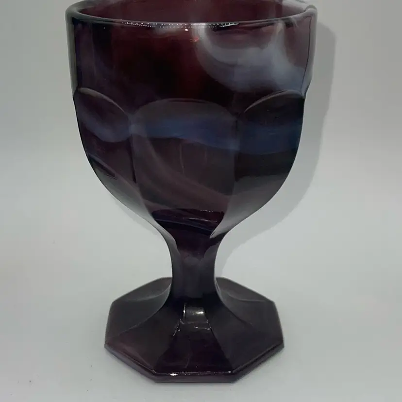 Vintage Imperial Glass Purple Slag Goblet 12 Ounce 5.25”