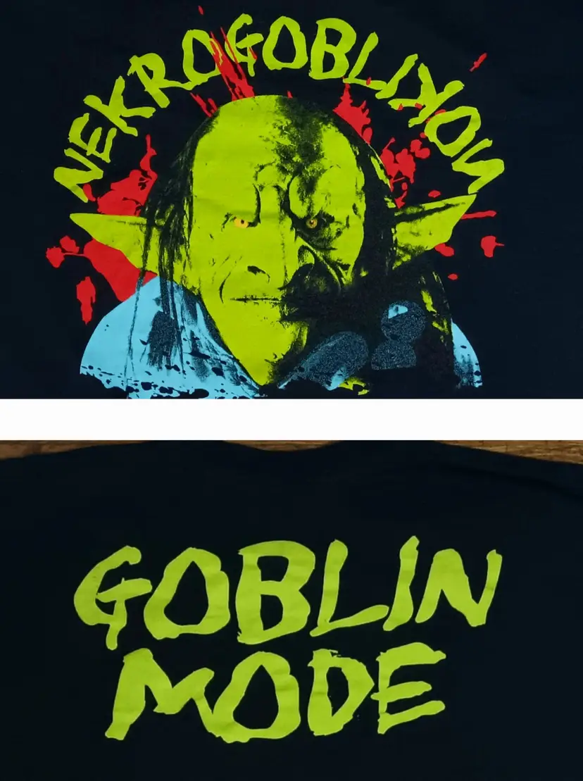 Nekrogoblikon Goblin Mode t-shirt concert death metal guitar iron maiden