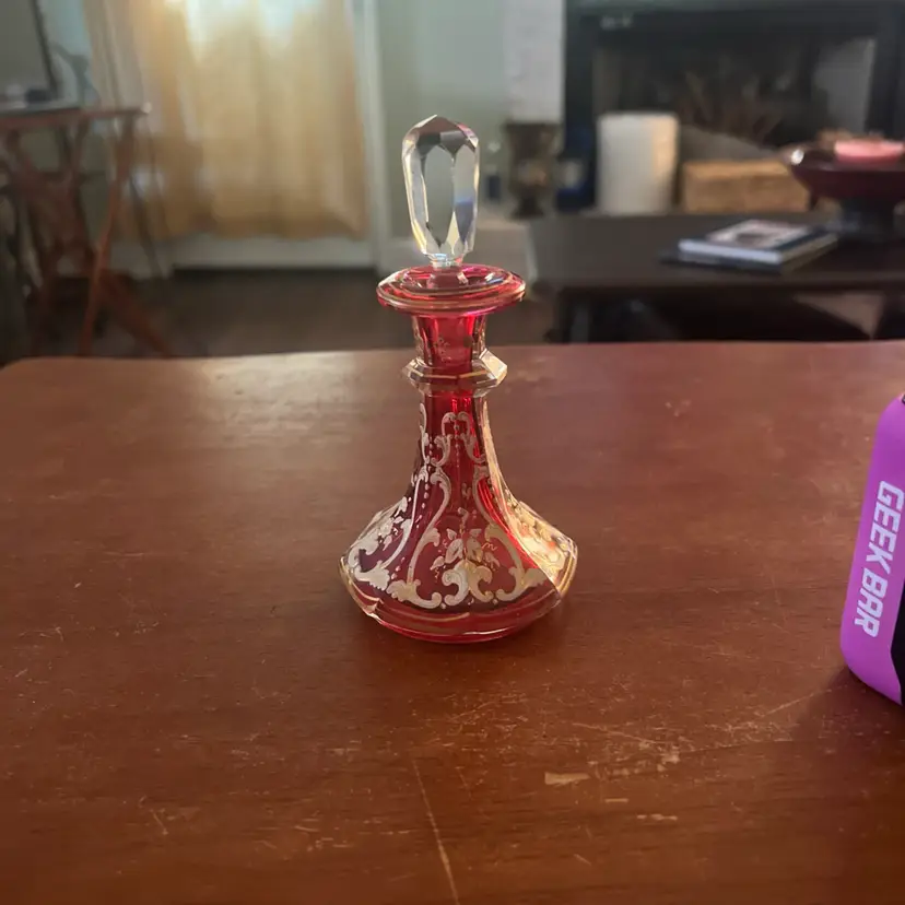 Bohemian Cranberry Perfume Bottle-Call Out