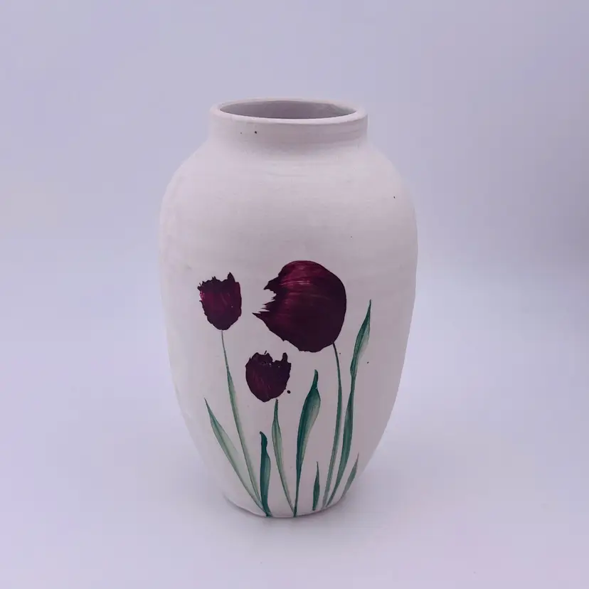 Pretty Handpainted Flower Pottery Vase 4.5”