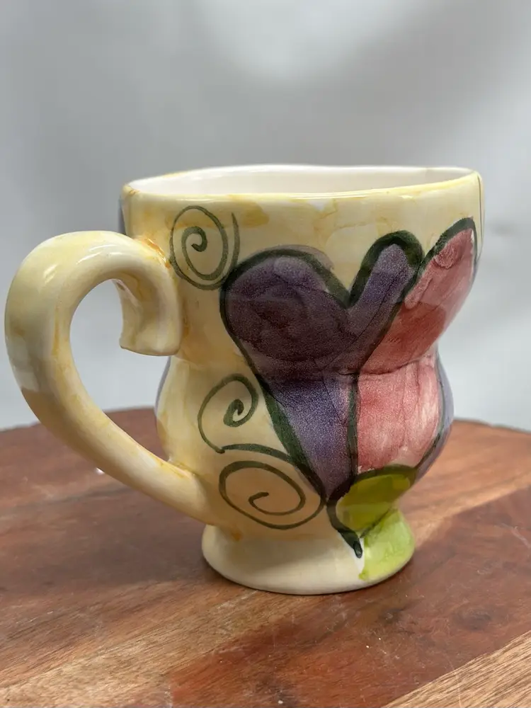 SPOTS Pottery Signed Collectible NS Mug Cup Abstract Design
