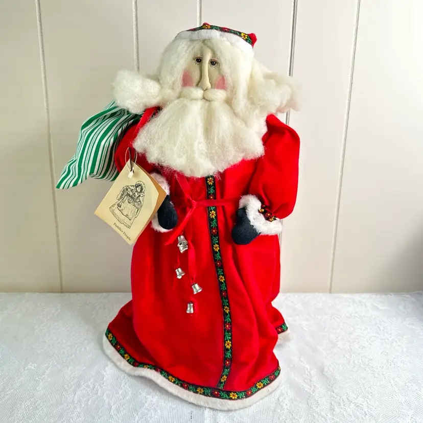 Vintage Bonnie Sewell Designs Handmade Santa/ Mr. Christmas Doll 18" Tall Made In USA 1982