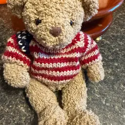 Granny Or Grandma Core 80s Teddy Bear With American Flag Sweater