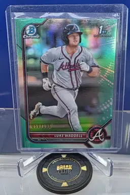 Luke Waddell 2022 Bowman Chrome Prospects Aqua Refractor 059/125  #BCP-48 Atlanta Braves