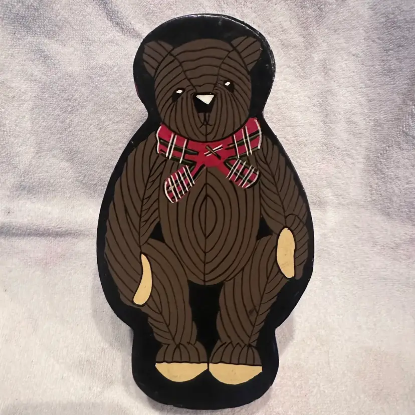 Vintage Haus Of Klaus Empty Teddy Bear Storage Box Trinket Box Vintage Decor 8”
