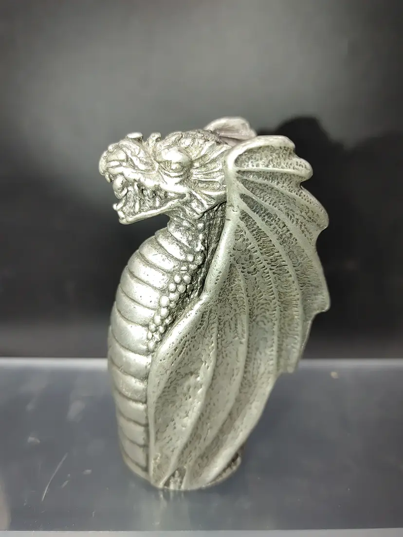Solid Pewter Metal Dragon Shot Glass