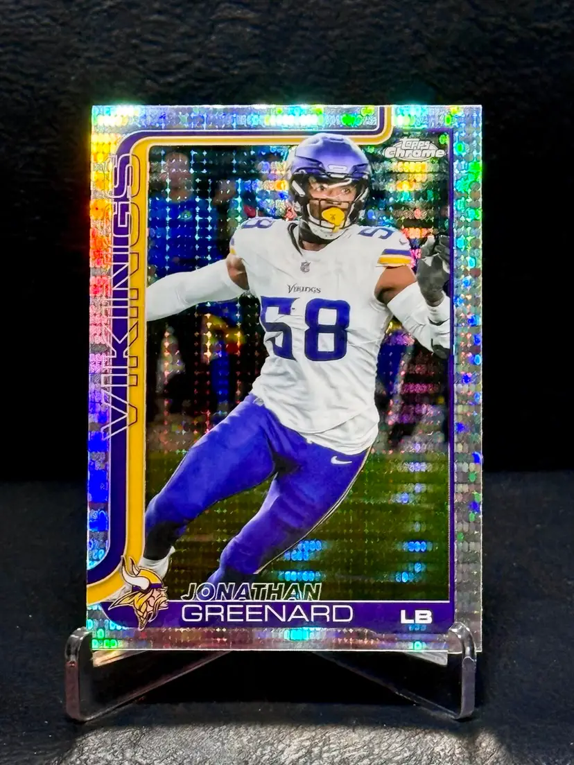 Jonathan Greenard 2025 Topps Chrome Football #197 Pulsar Refractor Minnesota Vikings